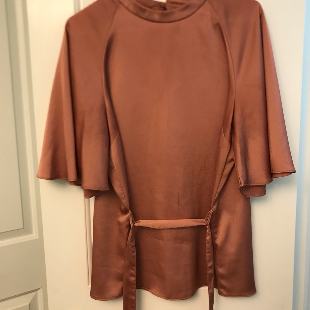 Zara Silk rose gold blouse